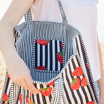 Fair Trade Strawberry Quilted Cotton Tote Bag, 2 of 2