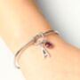 Personalised Initial Silver Bracelet Friendship Knot Cuff Bracelet, thumbnail 8 of 10