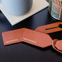 Personalised Couple Leather Luggage Tags Letterbox Gift, thumbnail 2 of 6