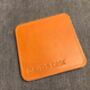 Personalised Stamped Tan Leather Coaster, thumbnail 3 of 12