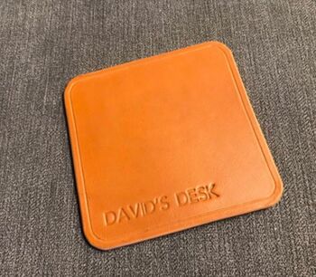 Personalised Stamped Tan Leather Coaster, 3 of 12