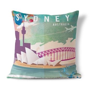 Sydney, Australia Travel Themed Cushion, 2 of 2
