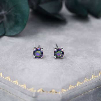 Mystic Black Cz Stud Earrings, 5 of 10