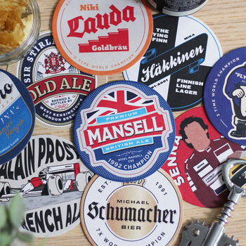 Formula One Legends Beer Mats X9 | Gift For F1 Fans, 2 of 8