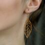Silver Plated Tree Leaf Dangle Drop Earring, thumbnail 2 of 2