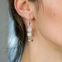 Two Pearl Colourful Marble Pearl Dangle Drop Earrings, thumbnail 6 of 10