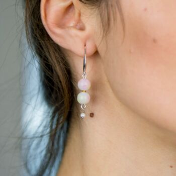 Two Pearl Colourful Marble Pearl Dangle Drop Earrings, 6 of 10
