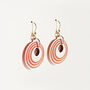 Cream And Terracotta Stripey Circular Earrings, thumbnail 4 of 6