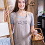 Personalised Wheat Sheaf Linen Crossback Apron, thumbnail 6 of 8