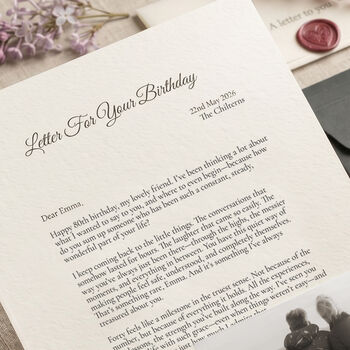 A Letter For Your 80th Birthday Personalised Keepsake Gift, 4 of 9