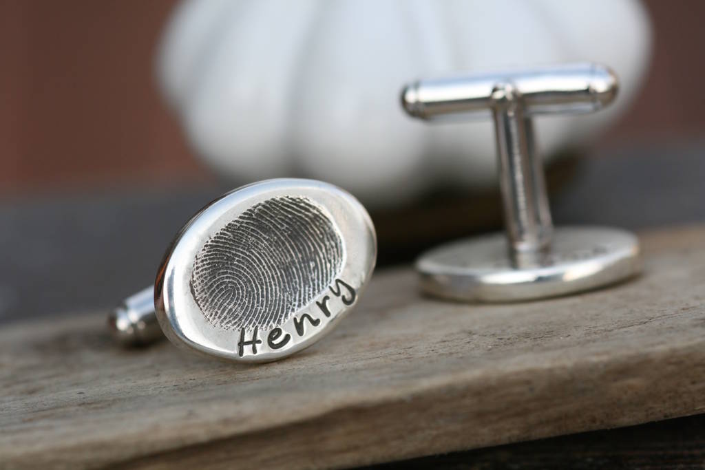 Image of Oval Fingerprint Cufflinks