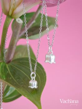 Vachana Sterling Silver Lilly Of The Valley Necklace, 3 of 8