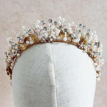 Pearl And Crystal Bridal Crown, 3 of 6