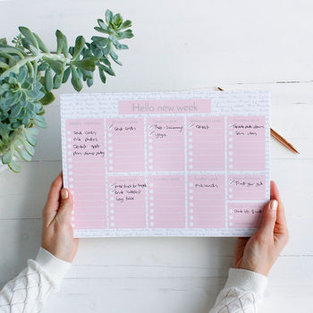 Hello New Week To Do List Weekly Planner And Desk Pad, 10 of 11