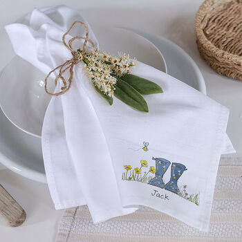 Pair Of Personalised Welly Boot Napkins, 3 of 11