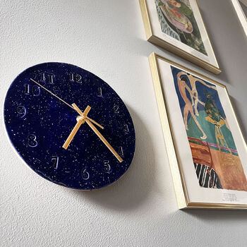 Dark Blue Ceramic Wall Clock, 5 of 7