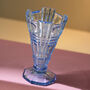 Vintage Mid Century Art Deco Glass Vase Blue, thumbnail 1 of 3