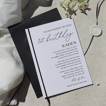 Godson 1st Birthday Card Personalised Gift, 5 of 9