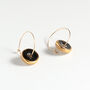 Ceramic, Glass And Gold Black Hoop Earrings, thumbnail 2 of 6