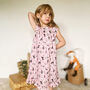 Girls Pink Crazy Cat Cotton Nightie, thumbnail 2 of 6