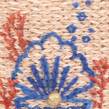 Seashell And Coral Embroidered Basket, 4 of 6