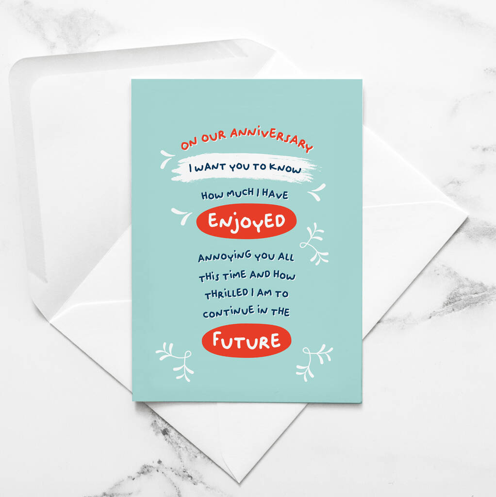 Funny Anniversary Card, I Love Annoying You Card By PaperJam Print Co. |  