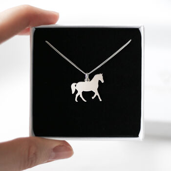 Sterling Silver Horse Necklace, Equestrian Gifts, 5 of 8