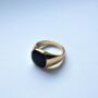 Smooth Black And Silver Signet Ring For Men Mens Ring, thumbnail 7 of 12