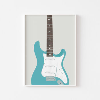 Silver Sky Guitar Print | Guitarist Music Poster, 9 of 11