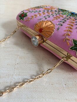 Pink Embroidered Clutch Bag, 11 of 11