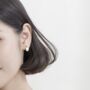 Sterling Silver Tiny Circle Dangle Stud Earrings, thumbnail 7 of 7