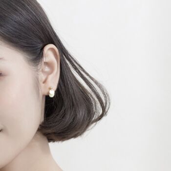 Sterling Silver Tiny Circle Dangle Stud Earrings, 7 of 7