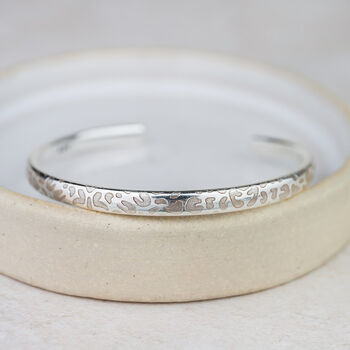 Sterling Silver Light Leopard Print Cuff, 2 of 4