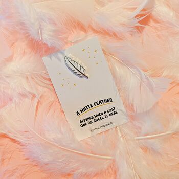 White Feather Enamel Pin Remembrance Gift, 3 of 7