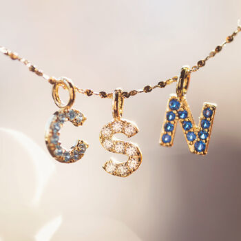 Personalised Family Birthstone Initial Charm Necklace, 4 of 8