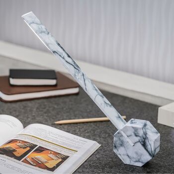 Octagon One Desk Lamp White Marble, 4 of 7