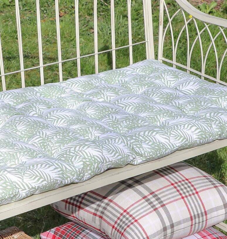 Tropical Fern Padded Garden Bench Cushion By Dibor