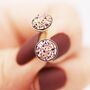 Sterling Silver Rose Gold Colour Druzy Stud Earrings, thumbnail 1 of 8