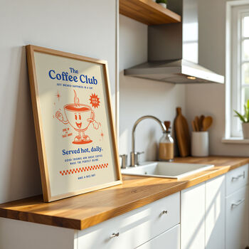Coffee Club Retro Wall Art Poster Print, 8 of 12