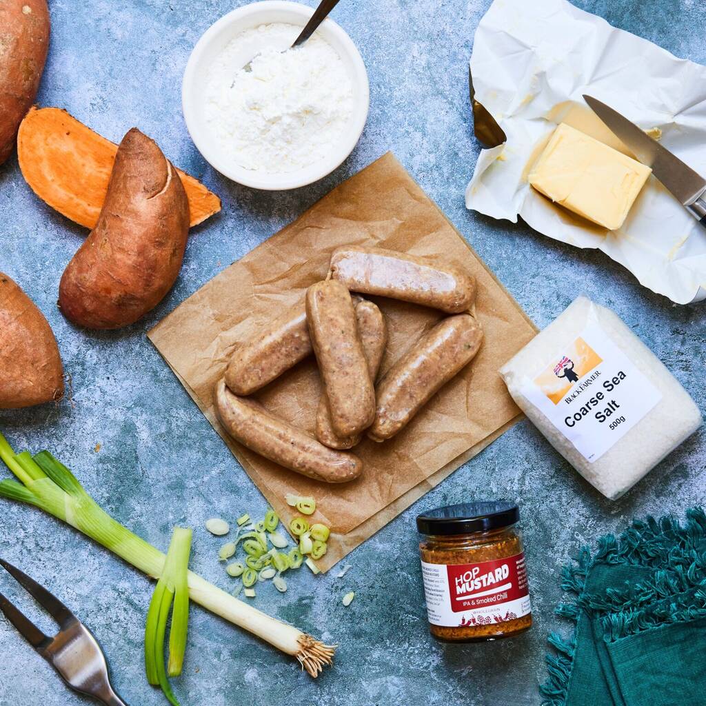 Sausage And Sweet Potato Mash Recipe Kit Box By The Black Farmer