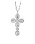 Silver Super Crystal Cross Necklace, thumbnail 1 of 3