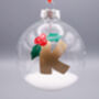 Gold Initial And Holly Christmas Tree Bauble, thumbnail 2 of 4