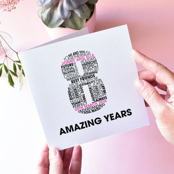 Personalised Name And Date Milestone Anniversary Card, 4 of 6