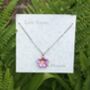 Pink Primrose February Birth Flower Necklace, thumbnail 3 of 4
