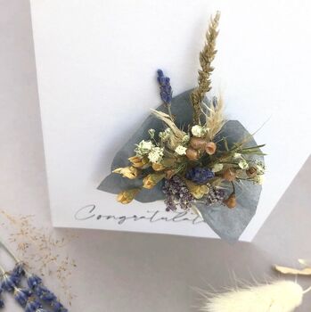 Congratulations Personalised Dried Flower Bouquet Card, 4 of 10