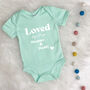 Loved By My Mummy And Daddy Valentines Babygrow, thumbnail 2 of 8