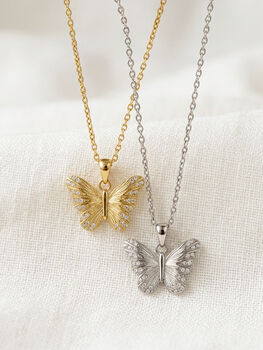 Gold Or Silver Butterfly Necklace, 7 of 7