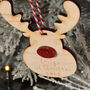 Personalised 1st Christmas Rudolph Wooden Decoration, thumbnail 2 of 3