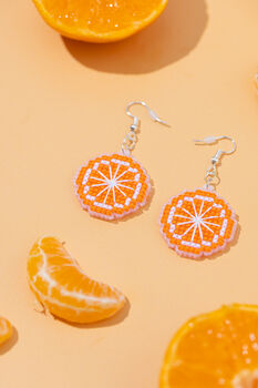 Make Your Own Oranges Earrings Cross Stitch Kit, 3 of 5