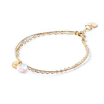 June Moonstone Gold And Silk Birthstone Bracelet, 4 of 7